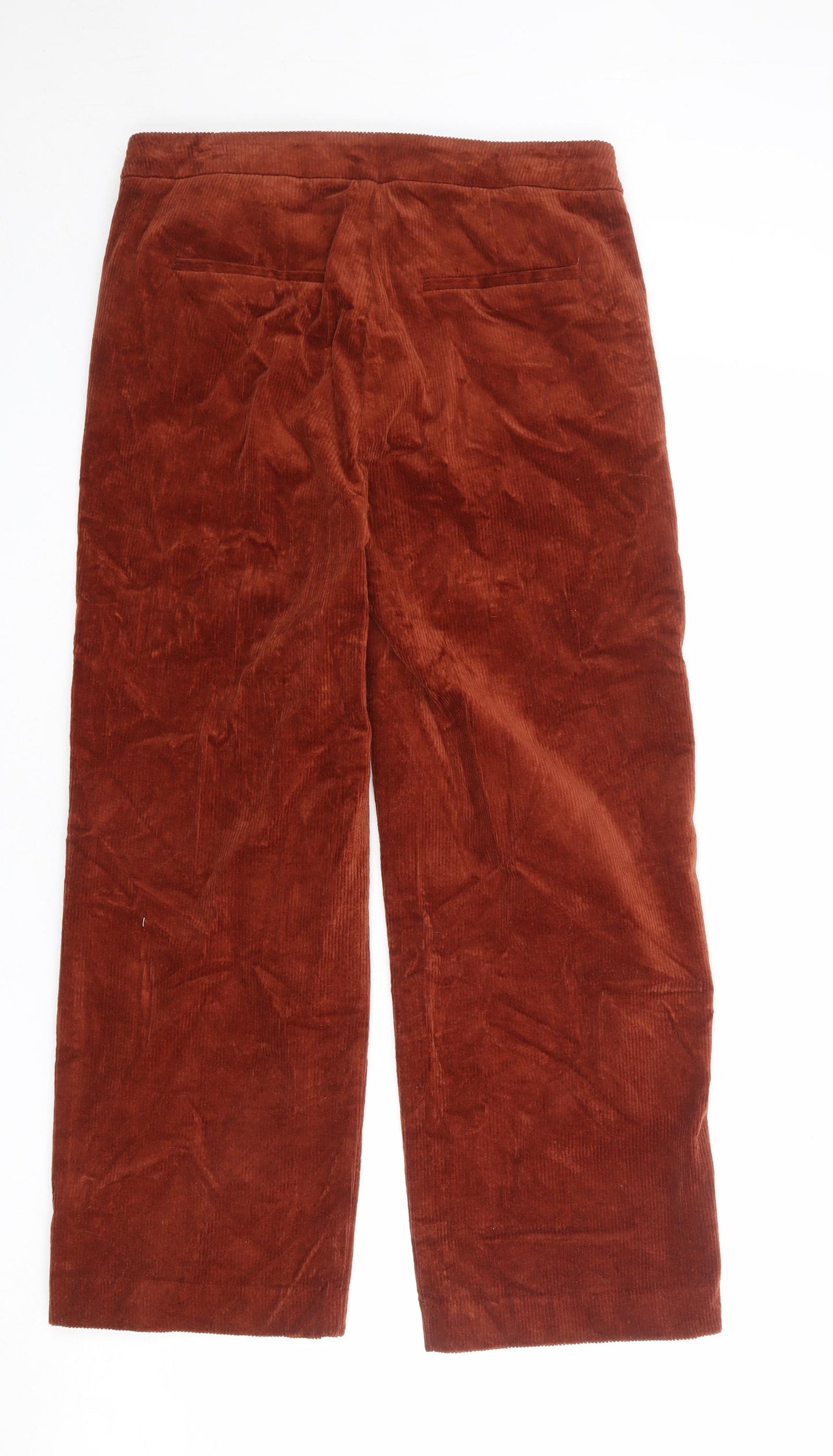b.young Womens Orange Cotton Trousers Size 10 L26 in Regular Zip