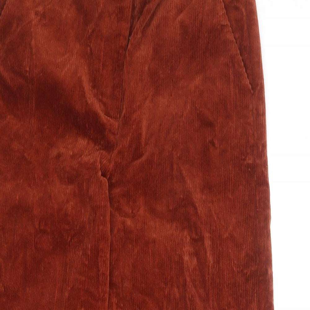 b.young Womens Orange Cotton Trousers Size 10 L26 in Regular Zip