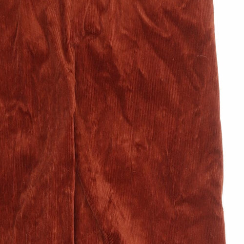 b.young Womens Orange Cotton Trousers Size 10 L26 in Regular Zip