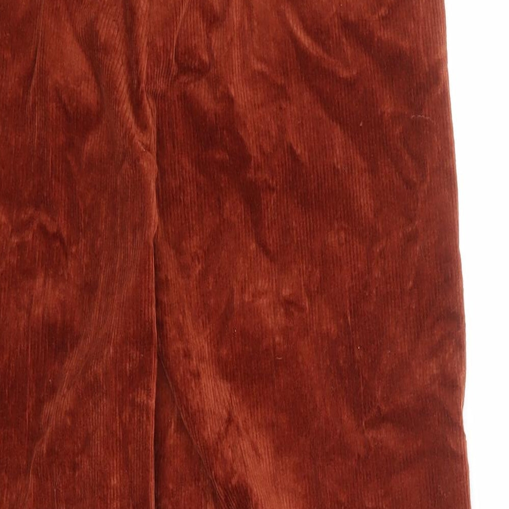 b.young Womens Orange Cotton Trousers Size 10 L26 in Regular Zip