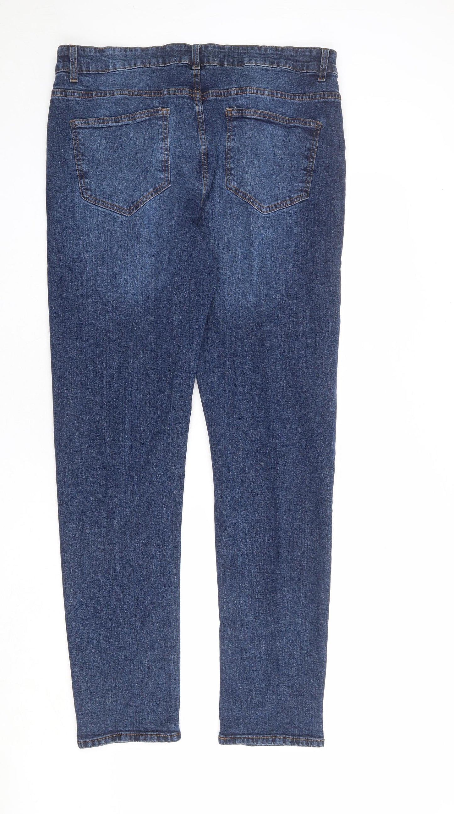 PEP&CO Mens Blue Cotton Skinny Jeans Size 36 in L32 in Regular Zip