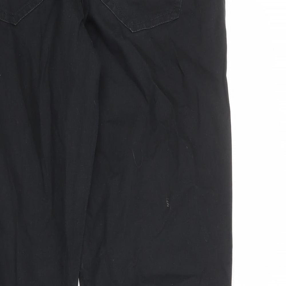 Easy Mens Black Cotton Straight Jeans Size 34 in L32 in Regular Zip