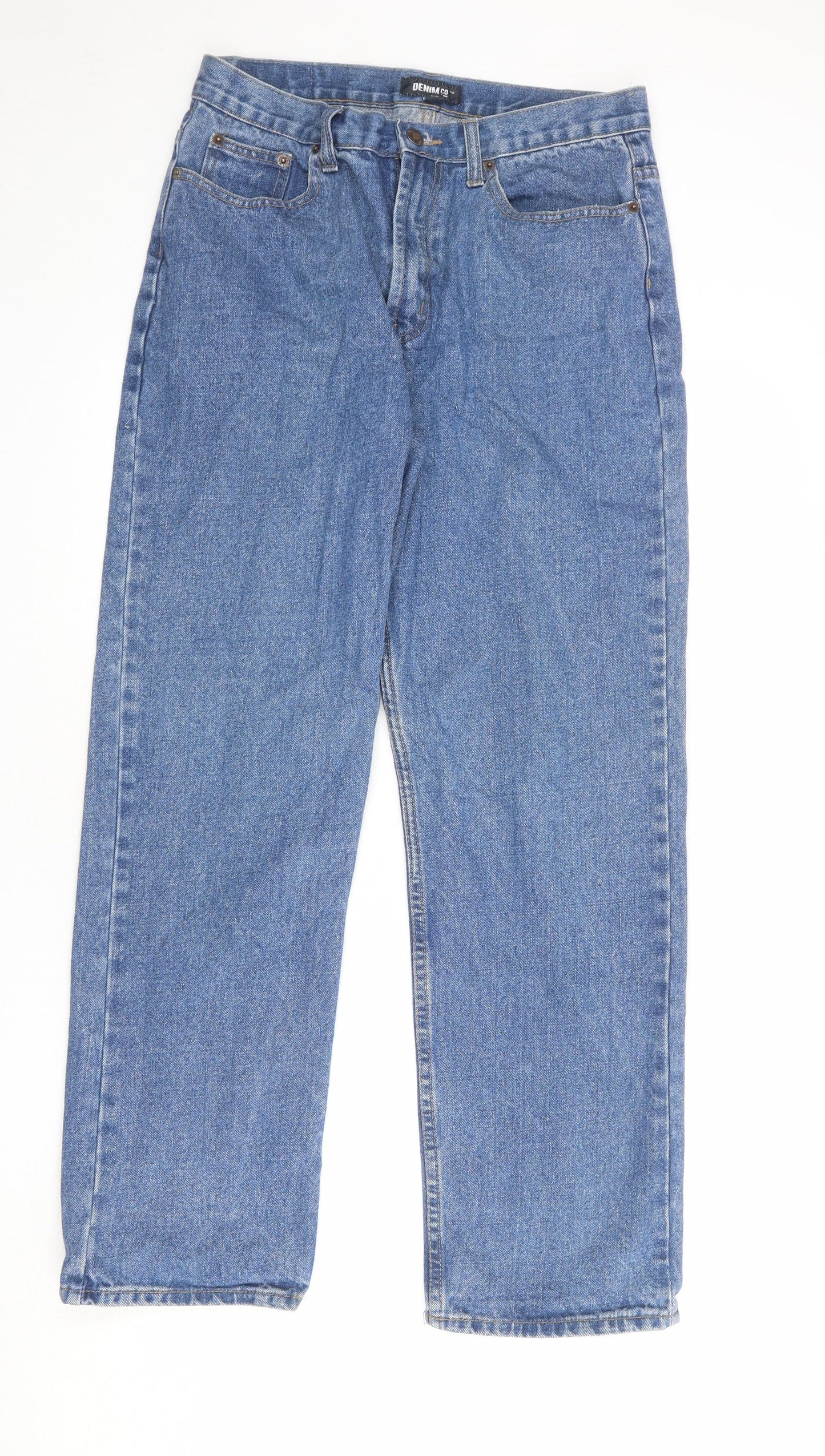 Denim & Co. Mens Blue Cotton Wide-Leg Jeans Size 32 in L32 in Regular Zip