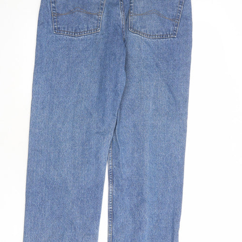 Denim & Co. Mens Blue Cotton Wide-Leg Jeans Size 32 in L32 in Regular Zip