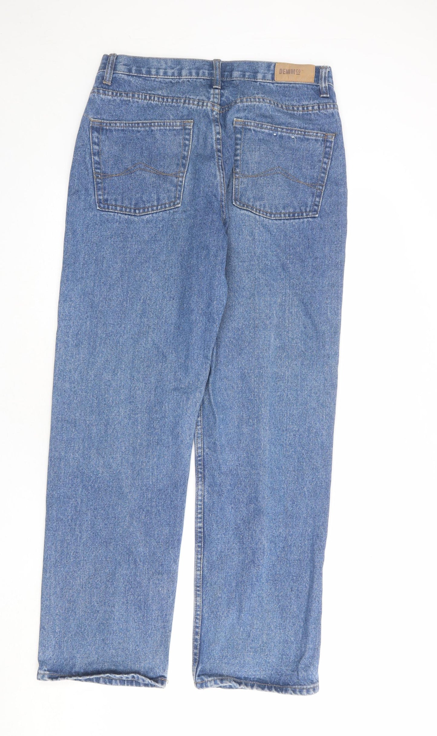 Denim & Co. Mens Blue Cotton Wide-Leg Jeans Size 32 in L32 in Regular Zip