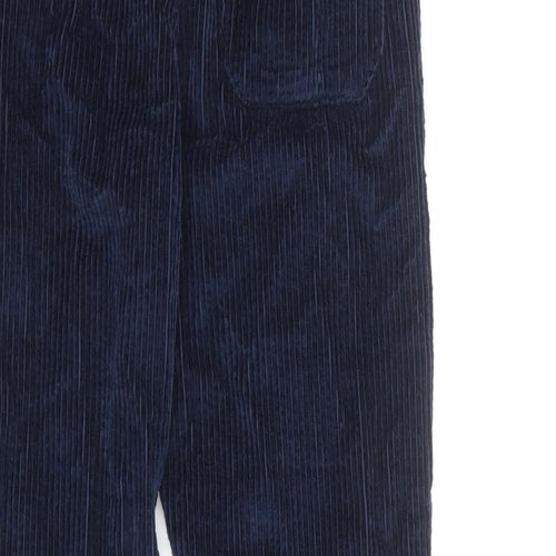 Marks and Spencer Boys Blue Cotton Carrot Trousers Size 6-7 Years L20 in Regular Zip