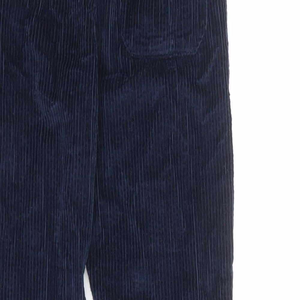 Marks and Spencer Boys Blue Cotton Carrot Trousers Size 6-7 Years L20 in Regular Zip
