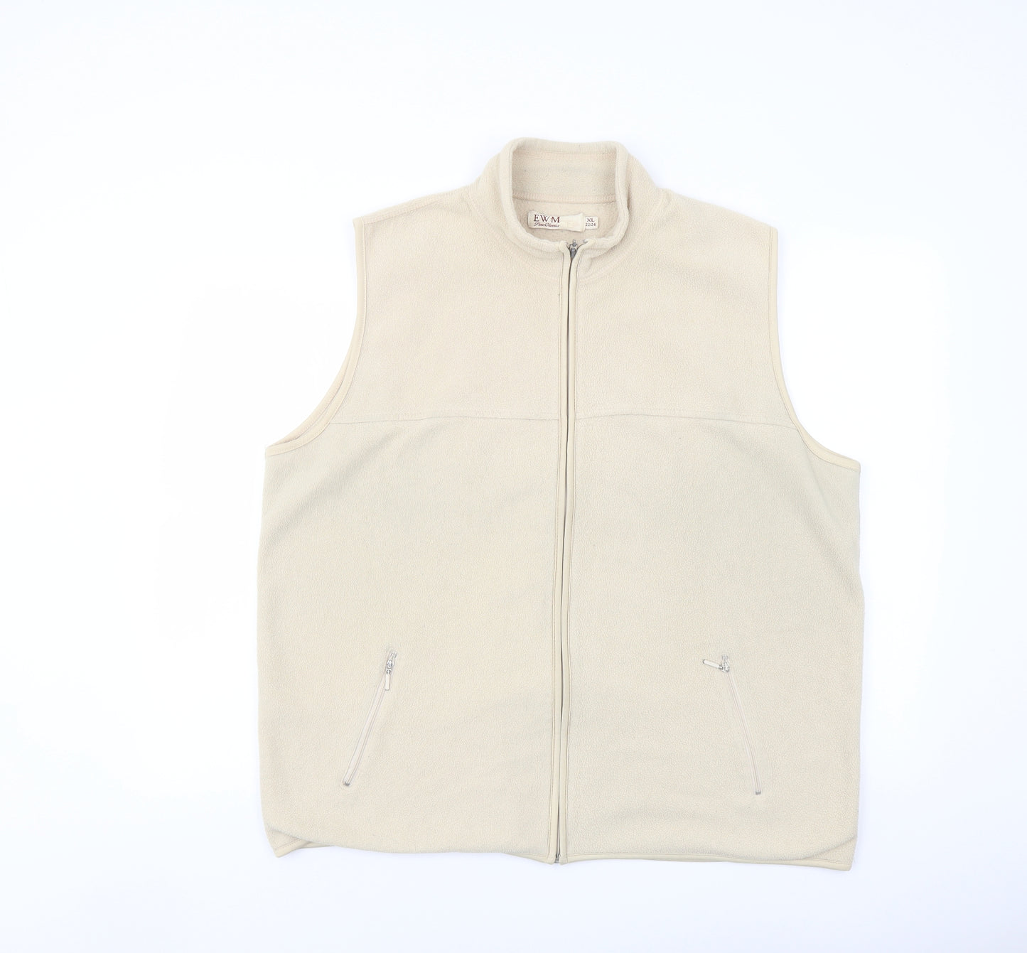 EWM Womens Beige Gilet Jacket Size 22 Zip
