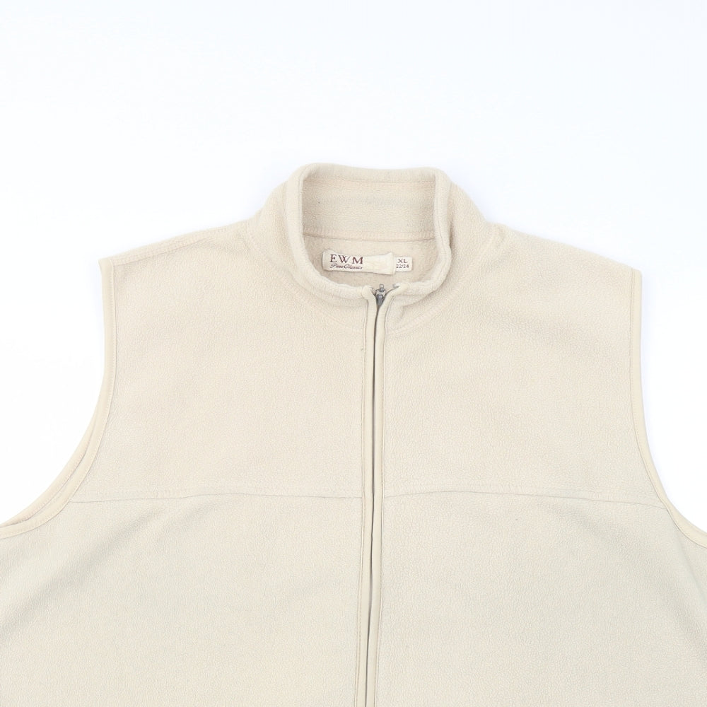 EWM Womens Beige Gilet Jacket Size 22 Zip