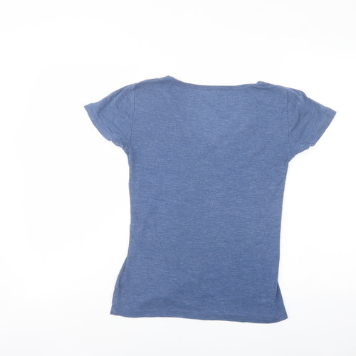 Gap Womens Blue Cotton Basic T-Shirt Size S V-Neck