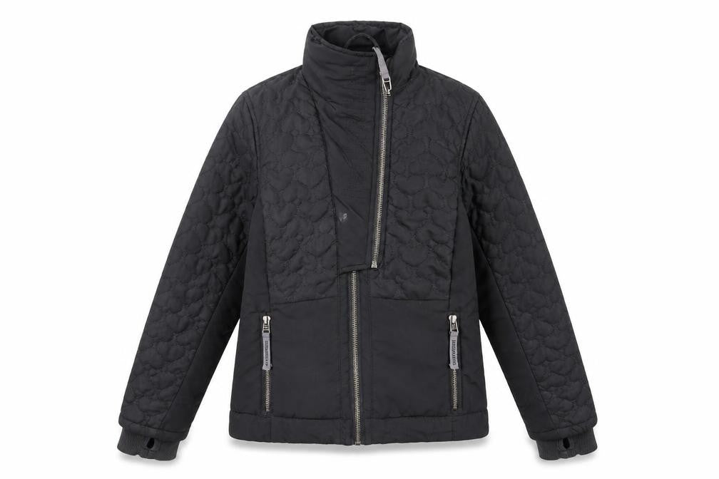 Babe Skin Girls Black Quilted Coat Size 9-10 Years Zip