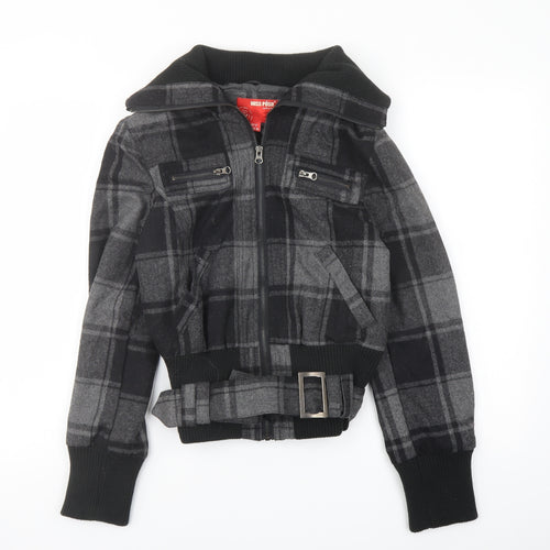 Miss Posh Womens Grey Geometric Jacket Size 12 Zip