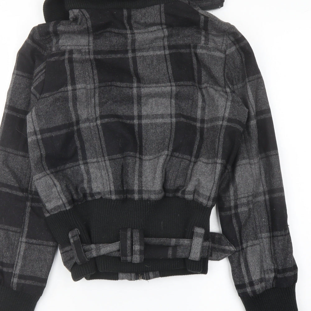 Miss Posh Womens Grey Geometric Jacket Size 12 Zip