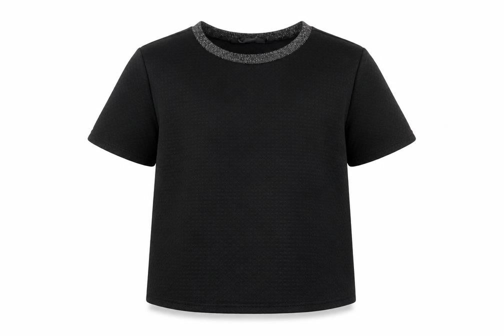 New Look Girls Black Polyester Pullover T-Shirt Size 12-13 Years Crew Neck Pullover - Neckline Detail