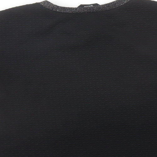 New Look Girls Black Polyester Pullover T-Shirt Size 12-13 Years Crew Neck Pullover - Neckline Detail