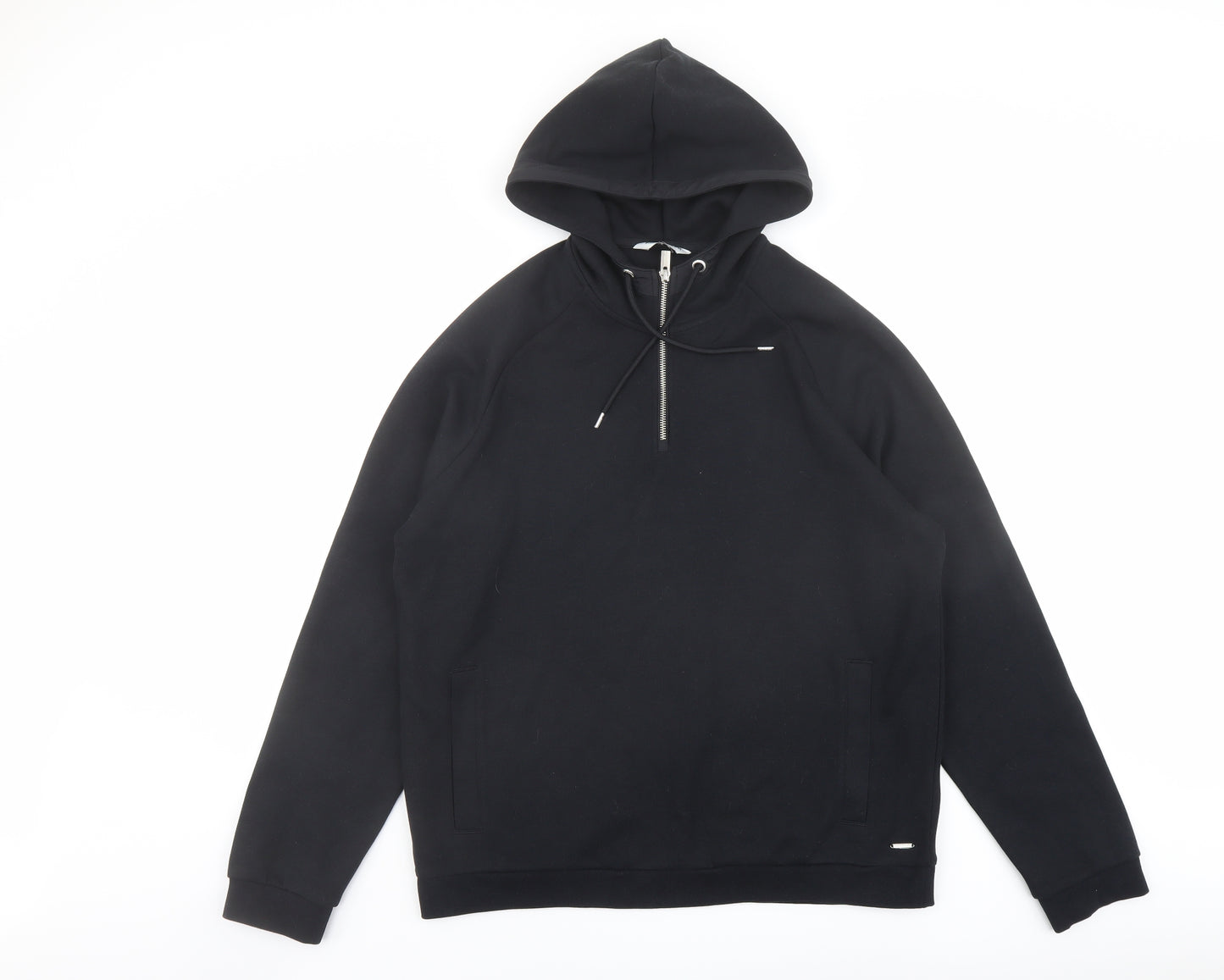 Autograph Mens Black Cotton Pullover Hoodie Size L