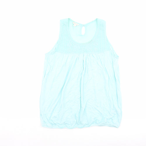 Monsoon Womens Blue Modal Basic Tank Size M Round Neck