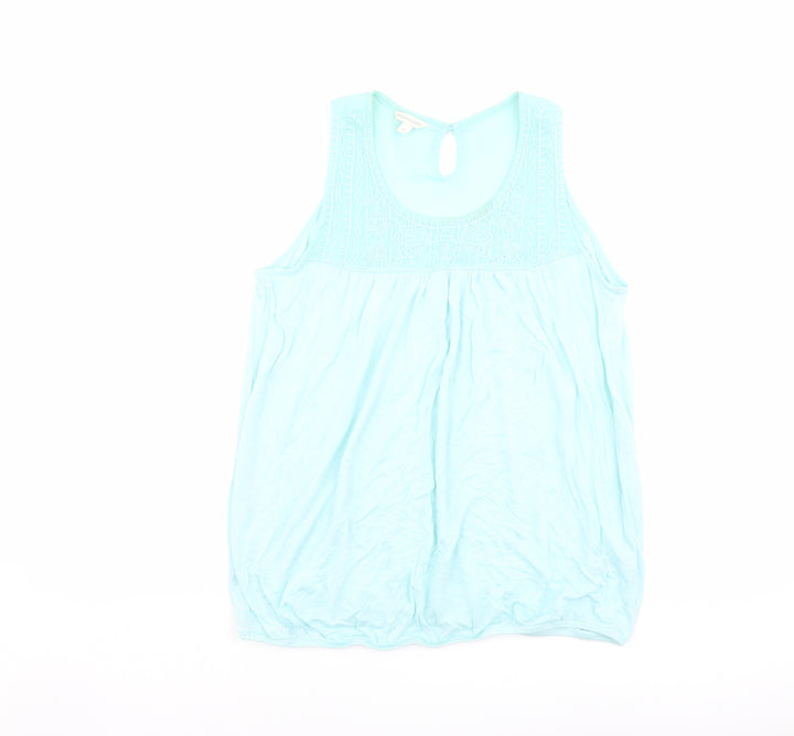 Monsoon Womens Blue Modal Basic Tank Size M Round Neck