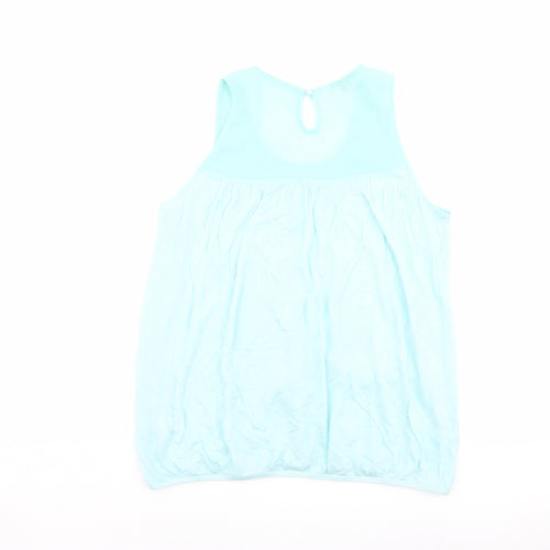 Monsoon Womens Blue Modal Basic Tank Size M Round Neck
