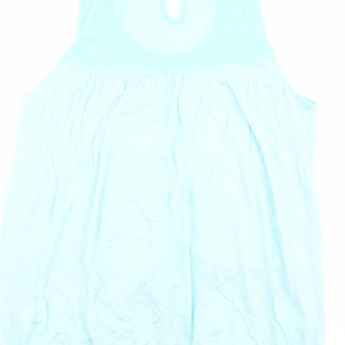 Monsoon Womens Blue Modal Basic Tank Size M Round Neck