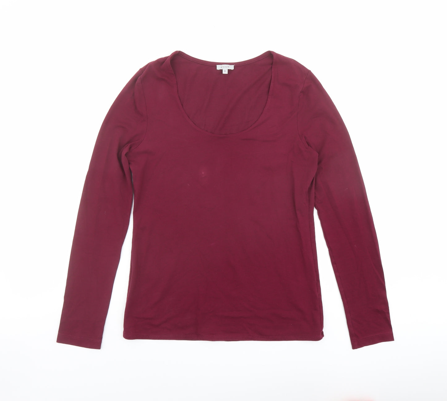 Jigsaw Womens Purple Cotton Basic T-Shirt Size M Scoop Neck