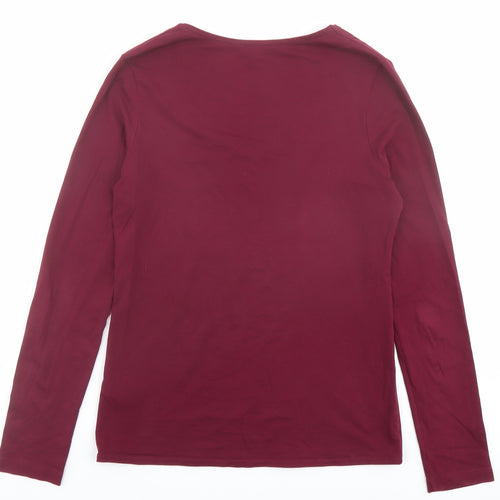 Jigsaw Womens Purple Cotton Basic T-Shirt Size M Scoop Neck