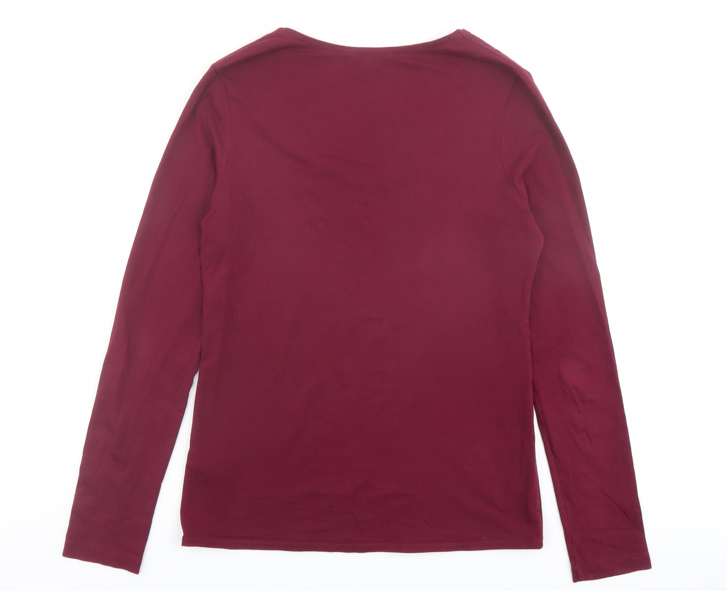 Jigsaw Womens Purple Cotton Basic T-Shirt Size M Scoop Neck