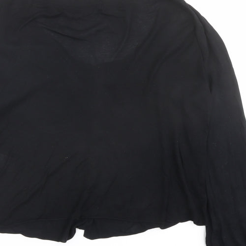 CCDK Womens Black Round Neck Silk Cardigan Jumper Size L