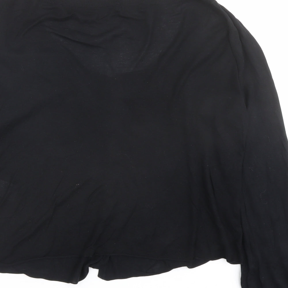 CCDK Womens Black Round Neck Silk Cardigan Jumper Size L