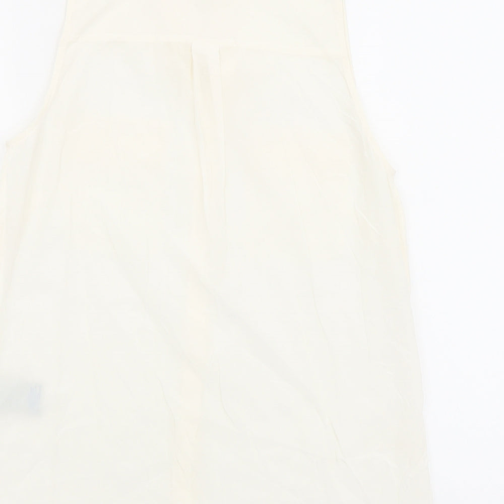 Boden Womens Ivory Silk Basic Button-Up Size 10 Collared