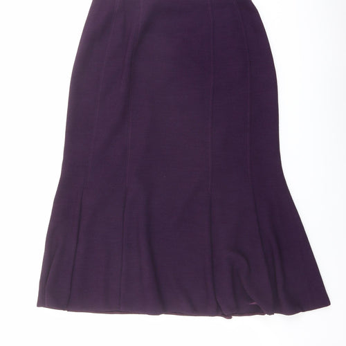 Lucinda Womens Purple Polyester Swing Skirt Size 12 Zip