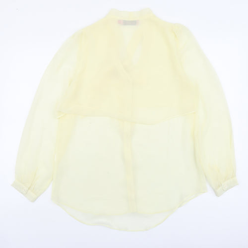 Boohoo Womens Ivory Polyester Basic Blouse Size 8 V-Neck