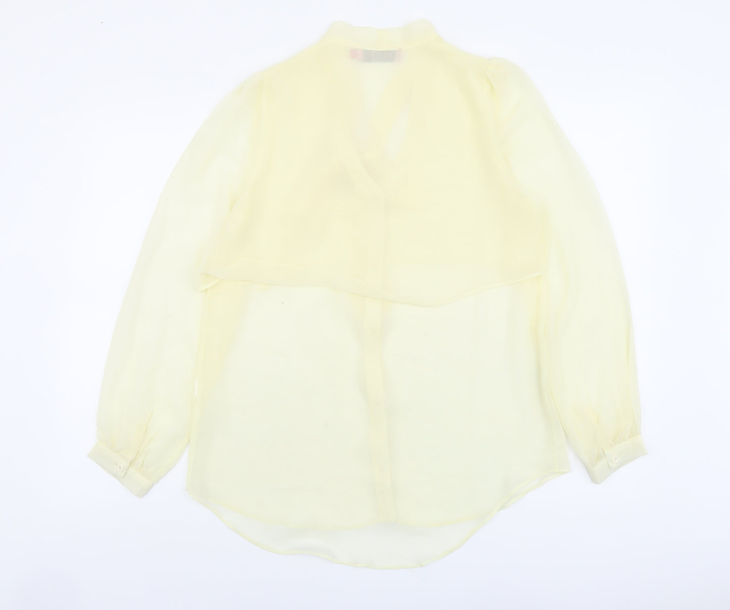Boohoo Womens Ivory Polyester Basic Blouse Size 8 V-Neck