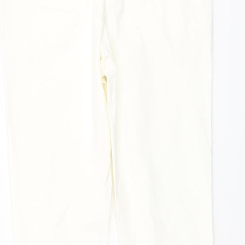 Descente Womens Ivory Cotton Straight Jeans Size 6 L29 in Regular Button