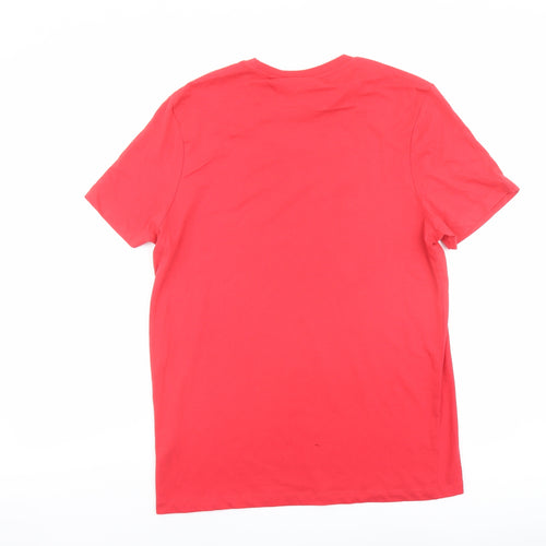 DC Comics Mens Red Cotton T-Shirt Size L Crew Neck - The Flash