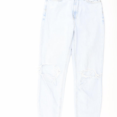 River Island Womens Blue Cotton Tapered Jeans Size 8 L27 in Regular Button
