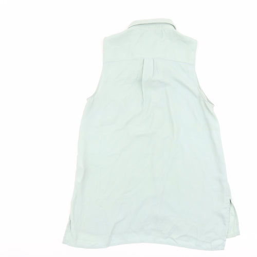 New Look Womens Green Polyester Basic Button-Up Size 10 Collared
