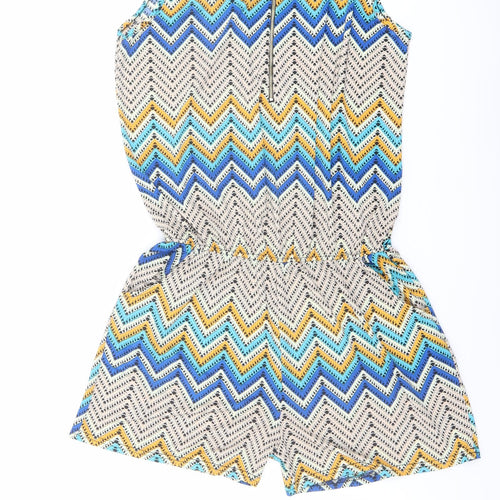 Conos Womens Multicoloured Geometric Polyester Playsuit One-Piece Size XL Zip - Size XL - XXL