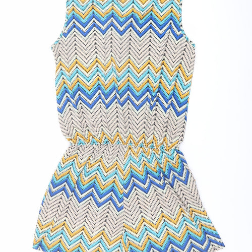 Conos Womens Multicoloured Geometric Polyester Playsuit One-Piece Size XL Zip - Size XL - XXL