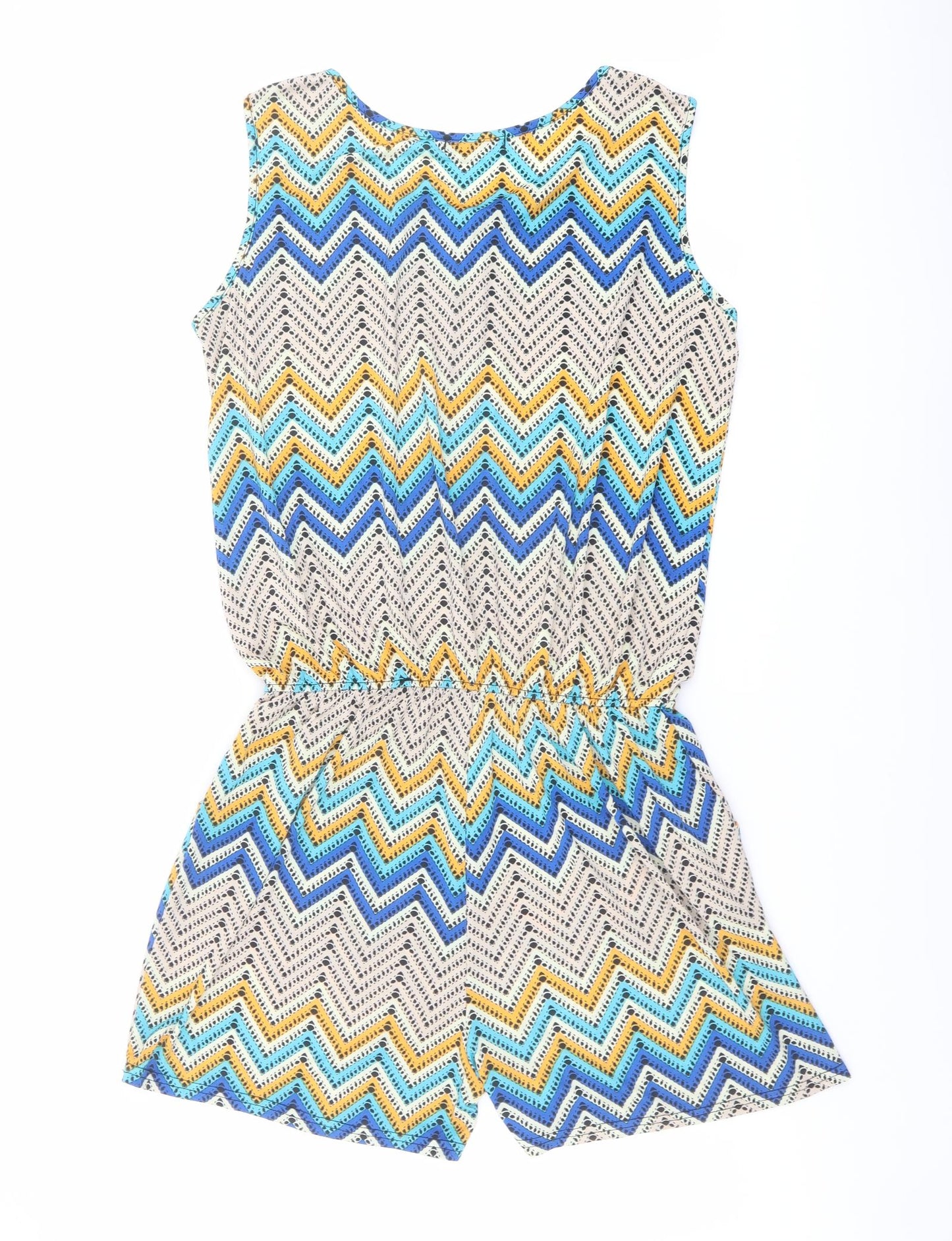 Conos Womens Multicoloured Geometric Polyester Playsuit One-Piece Size XL Zip - Size XL - XXL