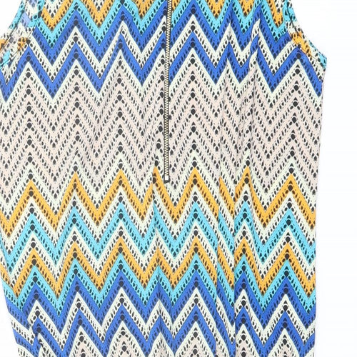 Conos Womens Multicoloured Geometric Polyester Playsuit One-Piece Size XL Zip - Size XL - XXL