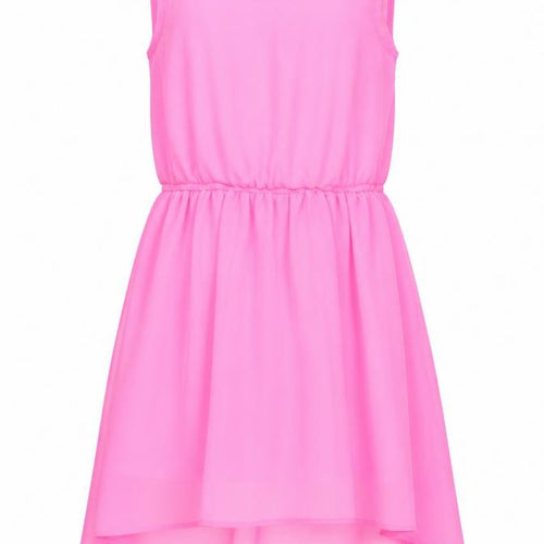 Star Girls Pink Polyester A-Line Size 9 Years Round Neck Button - Elastic Waist