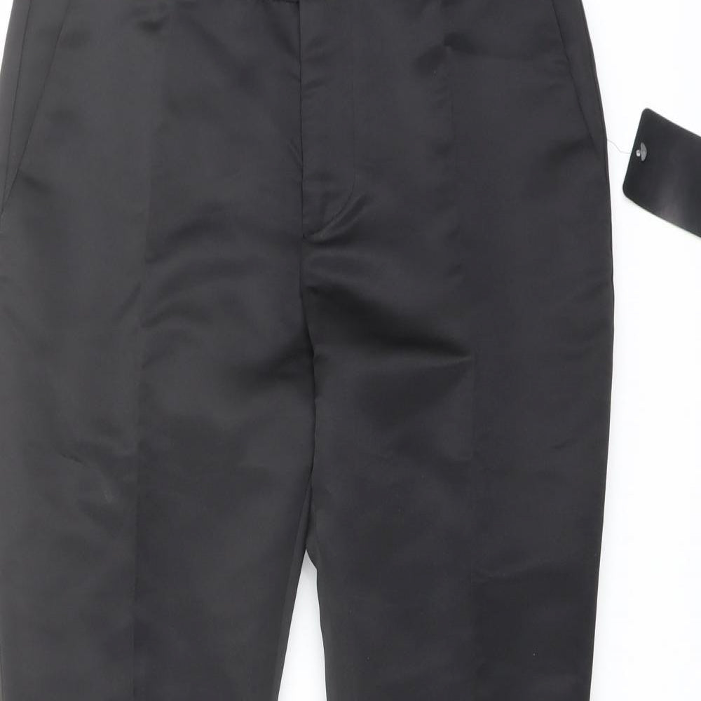 Zara Womens Black Polyester Dress Pants Trousers Size M L25 in Regular Button