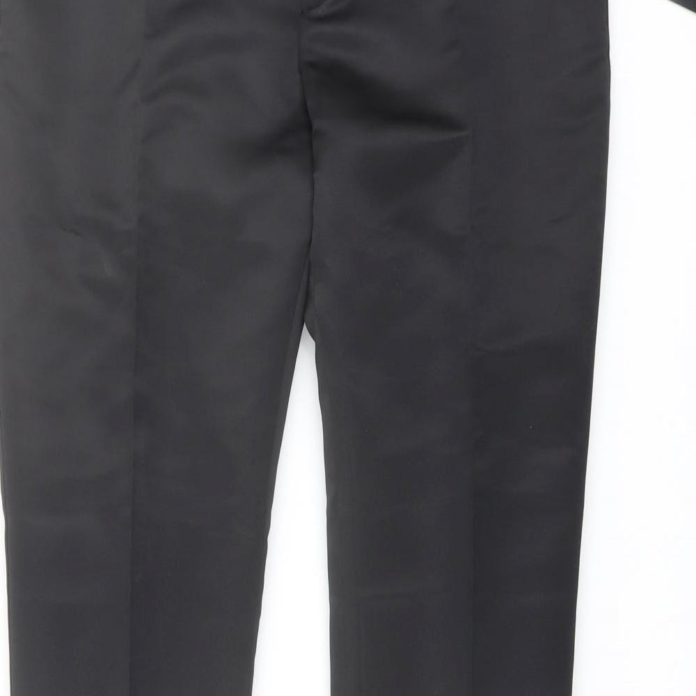 Zara Womens Black Polyester Dress Pants Trousers Size M L25 in Regular Button