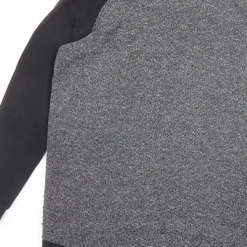 New Look Womens Black Colourblock Polyester Pullover Sweatshirt Size 10 Pullover - Zip detail