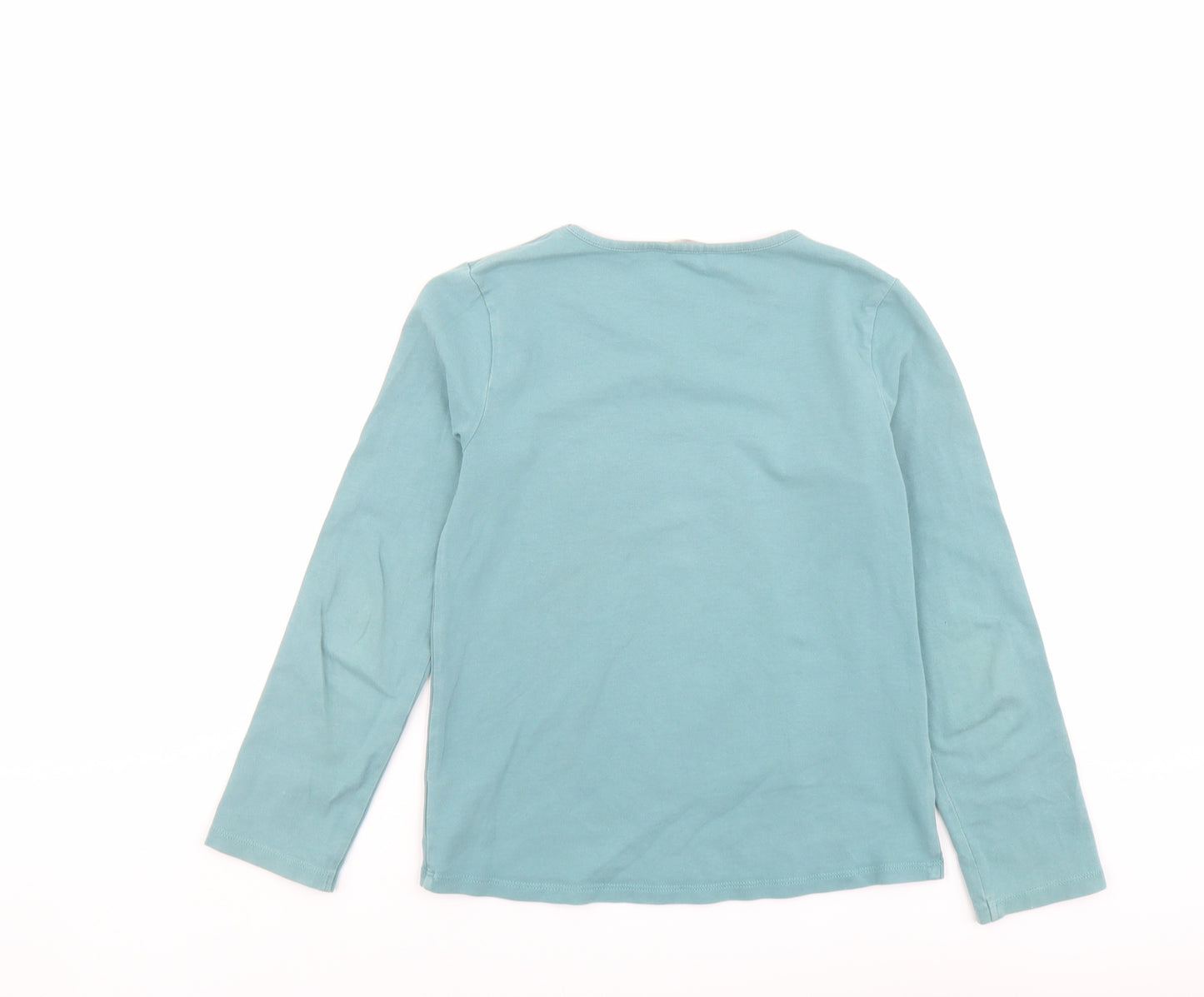 John Lewis Girls Green Cotton Basic T-Shirt Size 9 Years Round Neck Pullover - Rabbit