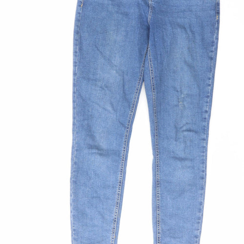 Dorothy Perkins Womens Blue Cotton Skinny Jeans Size 8 L27 in Regular Zip