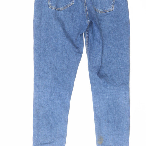 Dorothy Perkins Womens Blue Cotton Skinny Jeans Size 8 L27 in Regular Zip