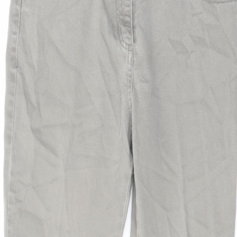 Marks and Spencer Womens Grey Cotton Bootcut Jeans Size 12 L29 in Regular Zip