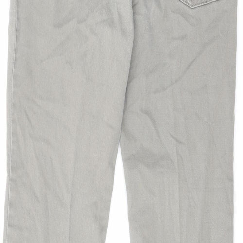 Marks and Spencer Womens Grey Cotton Bootcut Jeans Size 12 L29 in Regular Zip